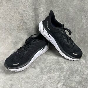 Hoka One One Womens Clifton 8 1121375 BWHT Black Running Shoes Womens Size 9.5 B